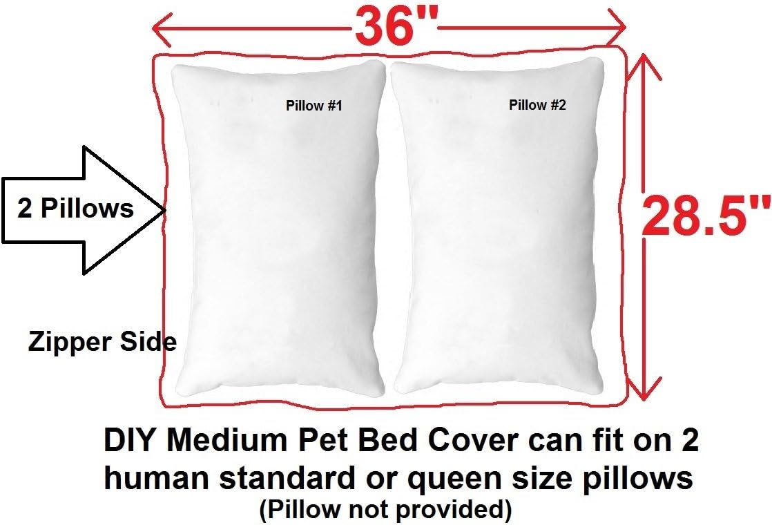 Dogbed4less Do It Yourself DIY Pet Bed Pillow Duvet Denim Cover + Waterproof Internal case for Dog/Cat at Large 36"X29" Brown Color - Covers only