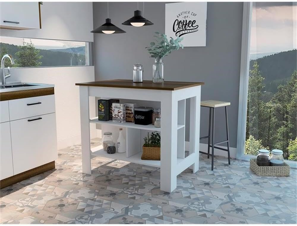 TUHOME Cala Kitchen Island  Engineered Wood Kitchen Islands in  Multi-color