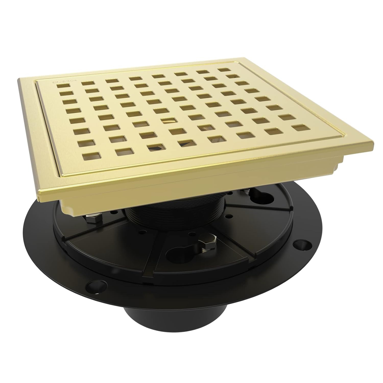 6 Inch Brushed Gold Stainless Steel Square Shower Drain