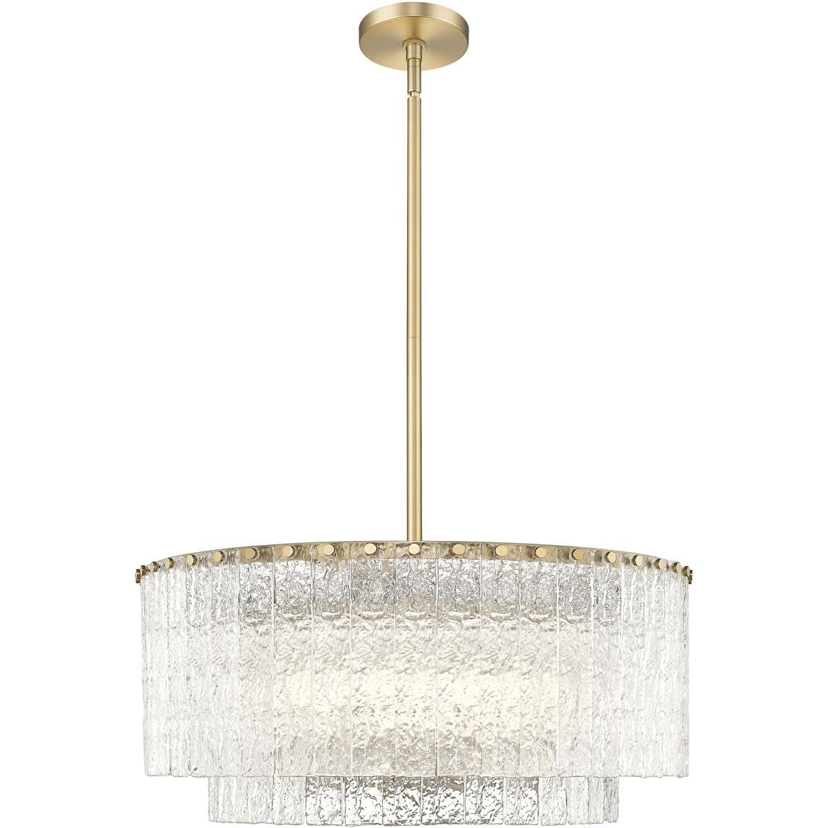 Glacier Modern Gold and Glass Two-Tier Pendant Light
