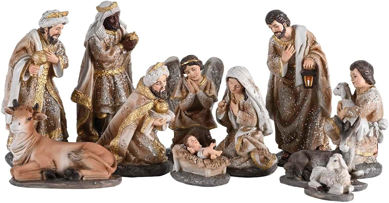 Nativity Holy Family Glitter Finish 5.5H