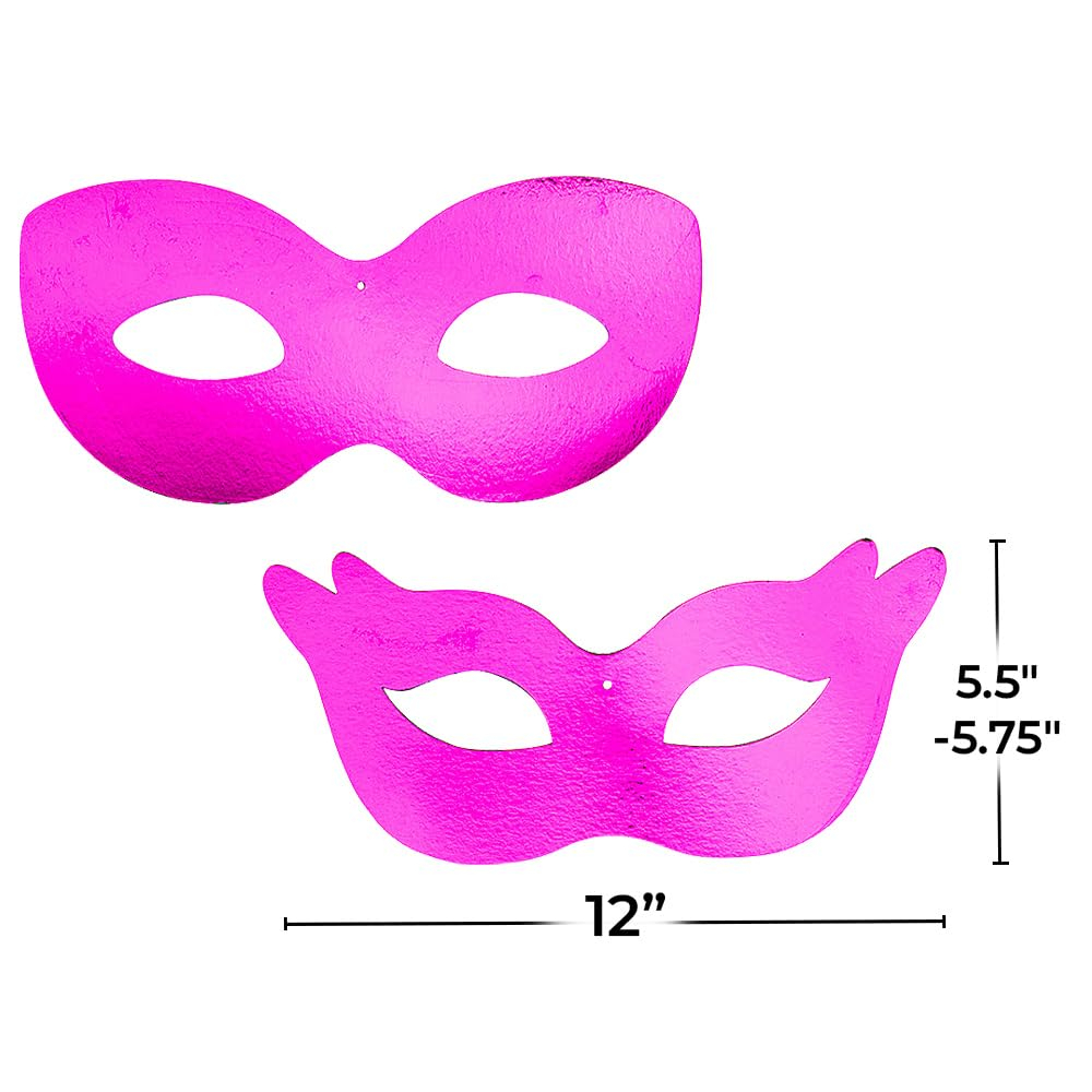 Assorted Metallic Foil Mardi Gras Mask Wall Cutouts - 12 Pieces