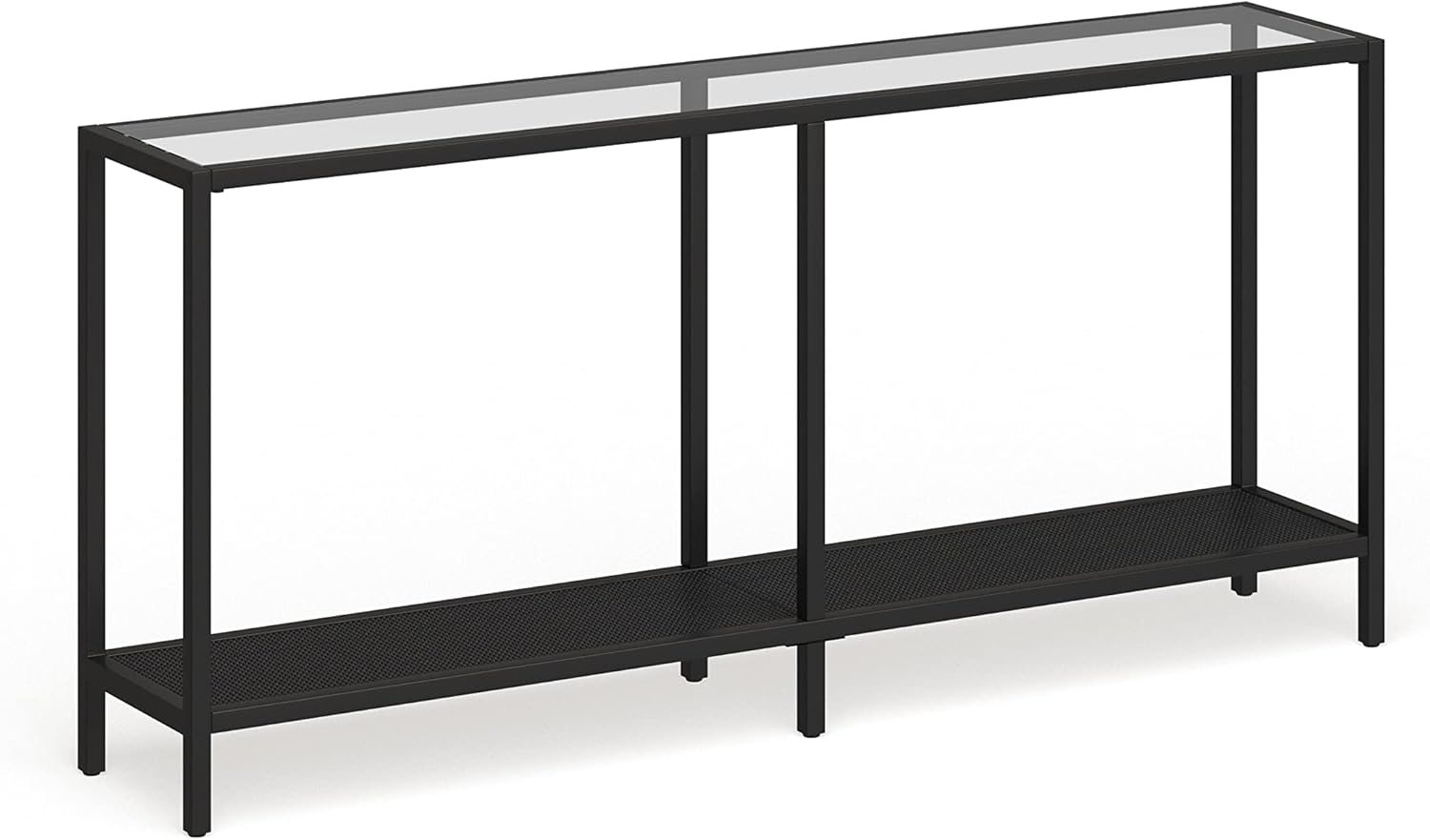 Evelyn&Zoe Rigan 64" Wide Rectangular Console Table, Blackened Bronze