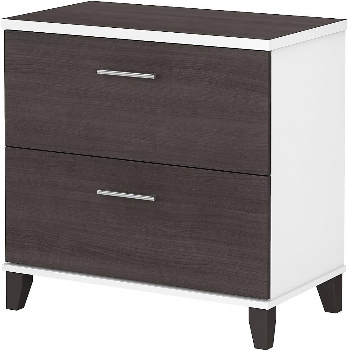 Bush Furniture Somerset Lateral File Cabinet, 2 Drawer, Storm Gray & White