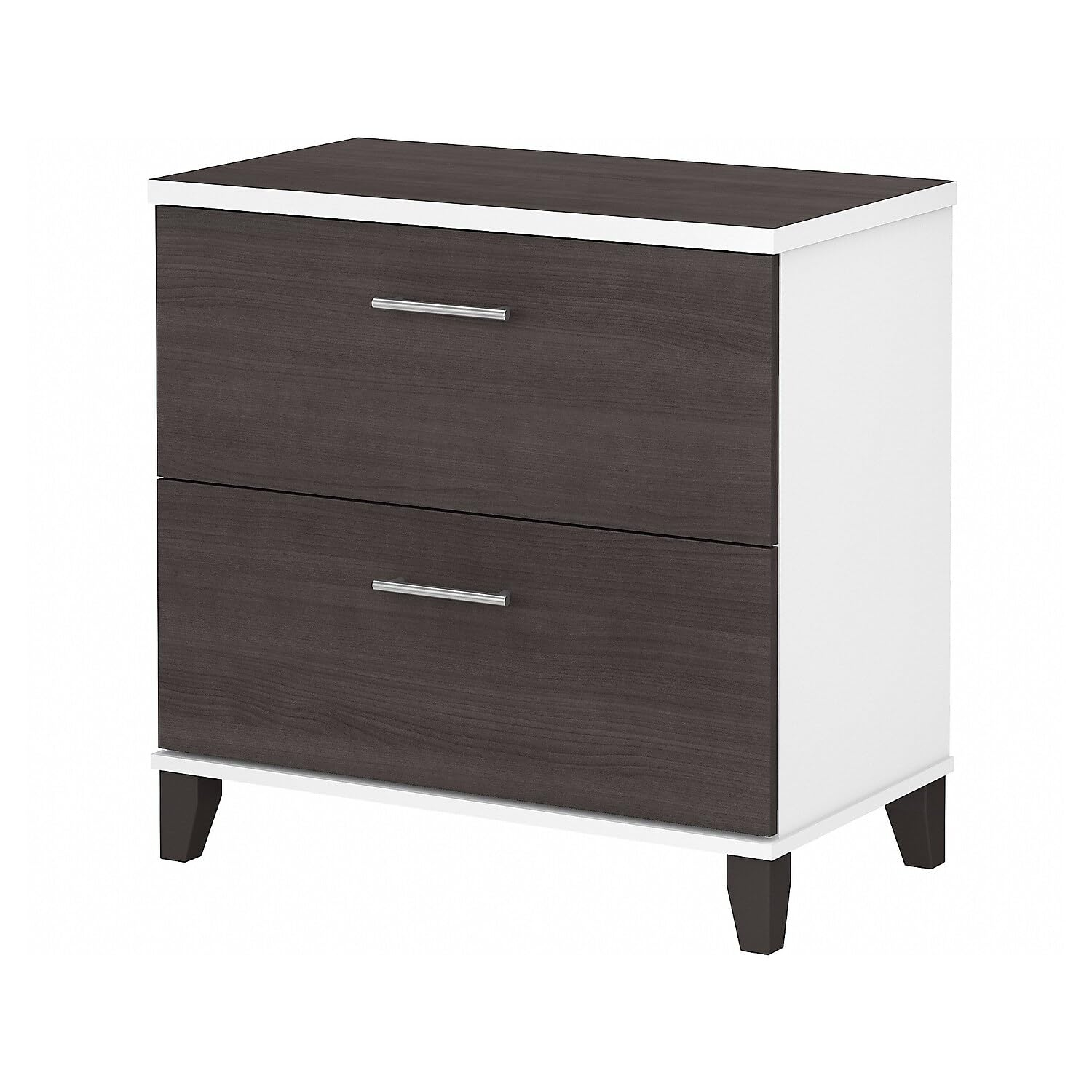 Bush Furniture Somerset Lateral File Cabinet, 2 Drawer, Storm Gray & White