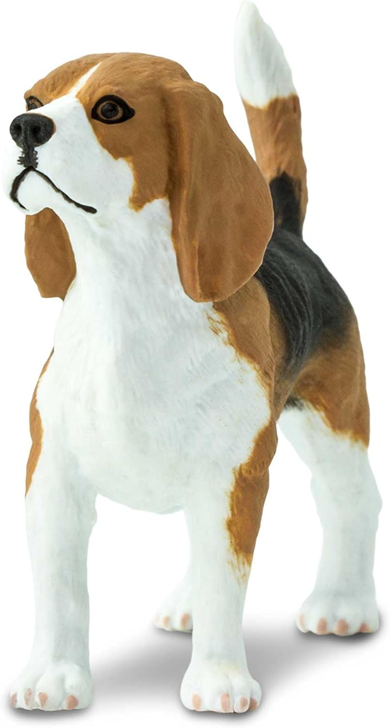 Hand-Painted Beagle Figurine 2.5" Plastic Toy