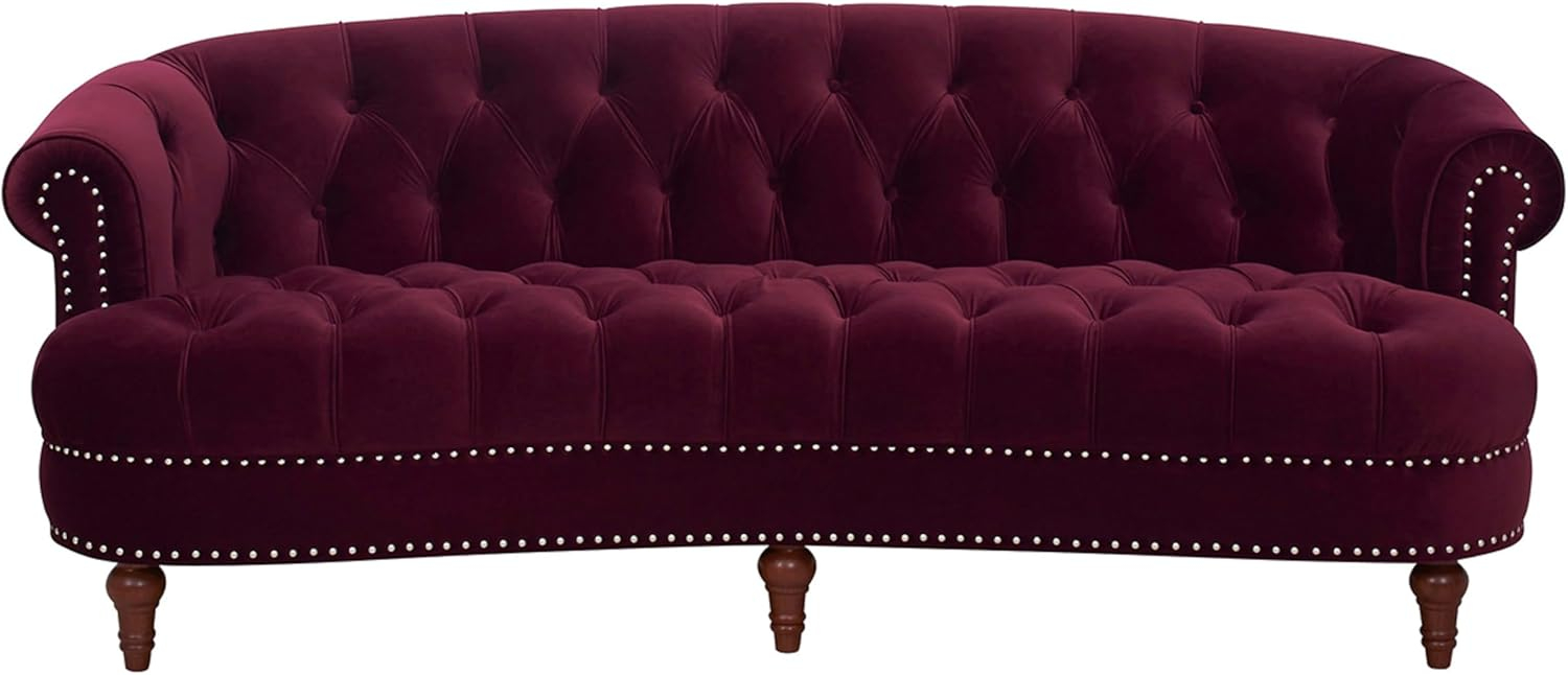 Jennifer Taylor Home La Rosa 42" Victorian Tufted Upholstered Living Room Accent Chair, Burgundy