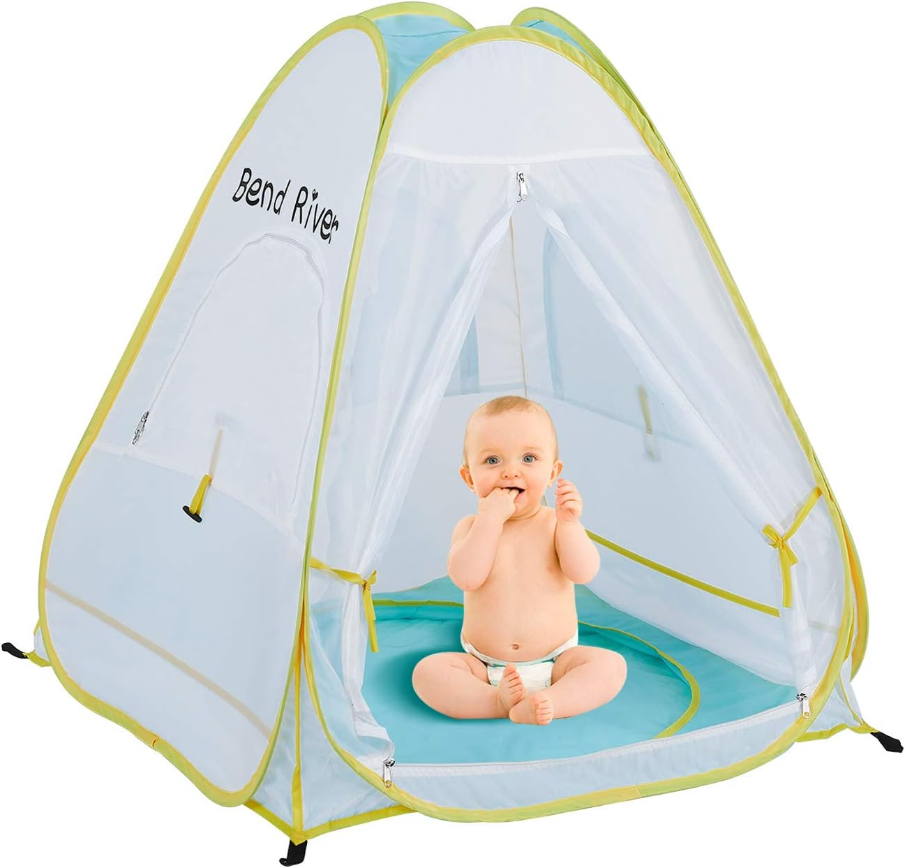 Pop Up Baby Beach Tent, UPF 50+ Sun Shelter with Pool, Portable Mosquito Net for Infant