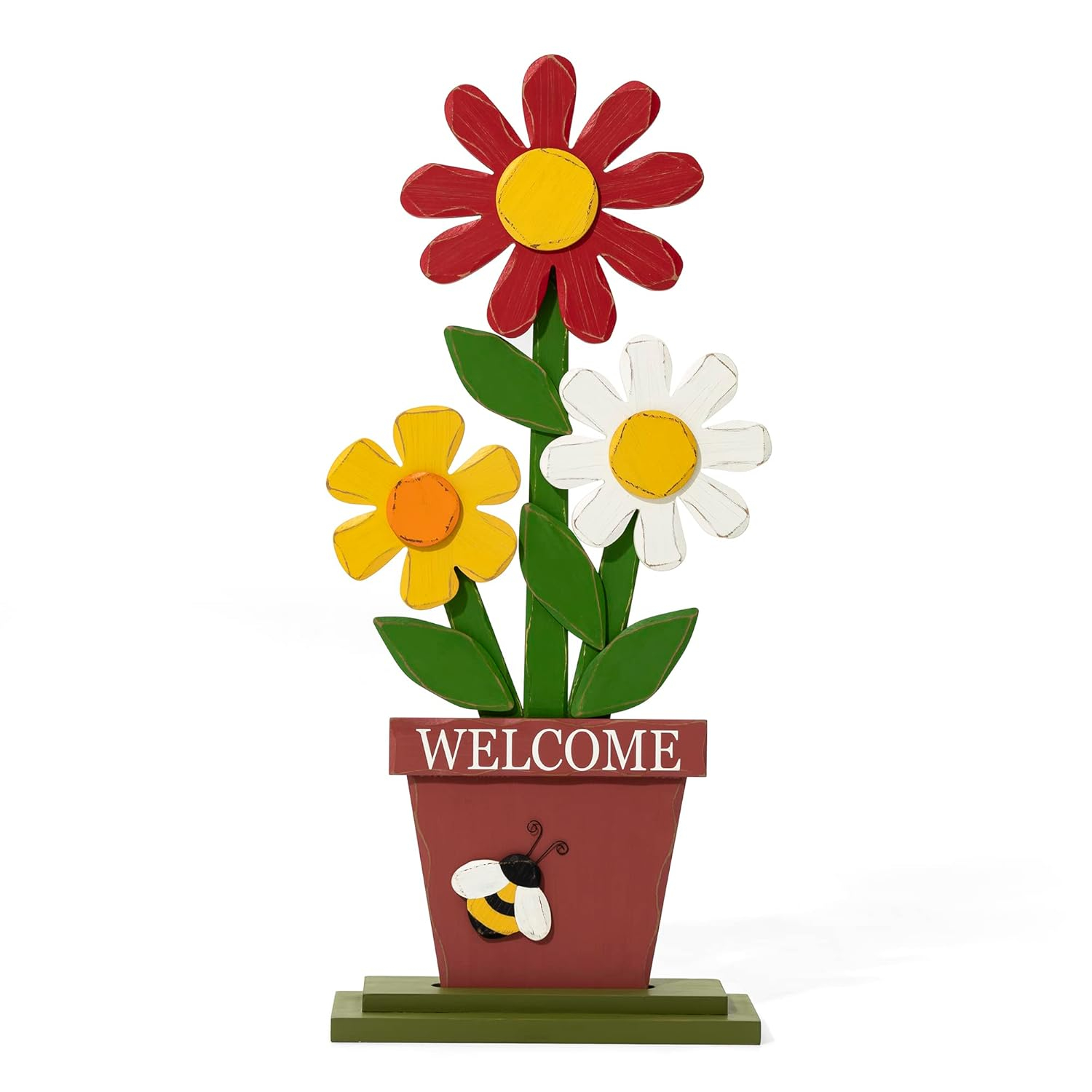 30-Inch Multicolor Wood Outdoor Welcome Porch Sign