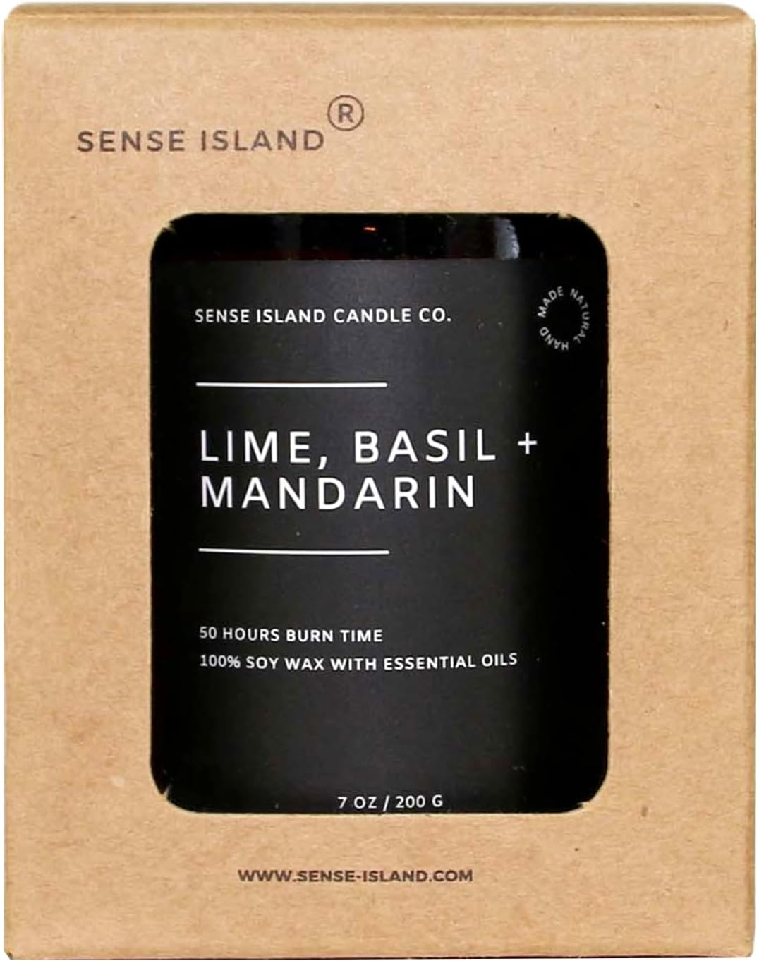 Lime Basil Mandarin Scented Black Soy Glass Candle