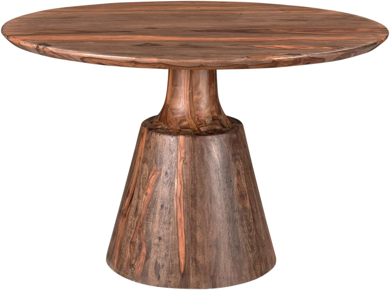 Coast To Coast Imports Brownstone Solid Wood Nut Brown Round Dining Table