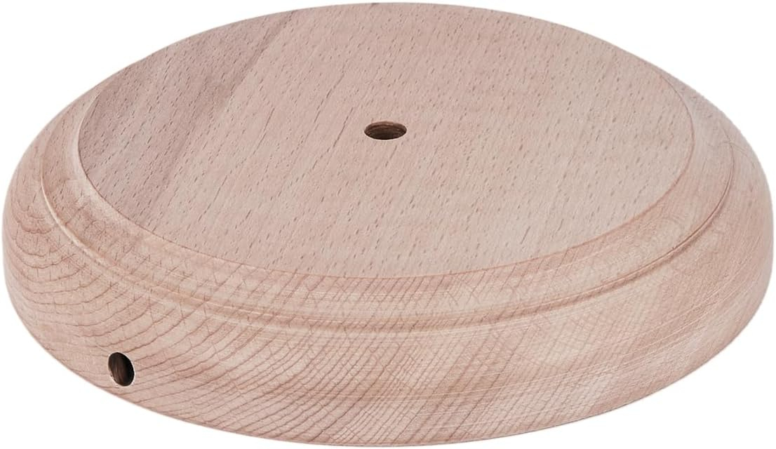 B&P Lamp® Modern Style Unfinished Wooden Lamp Base, 4 Inch Top by 5 1/2 Inch Bottom by 1 1/4 Inch Height