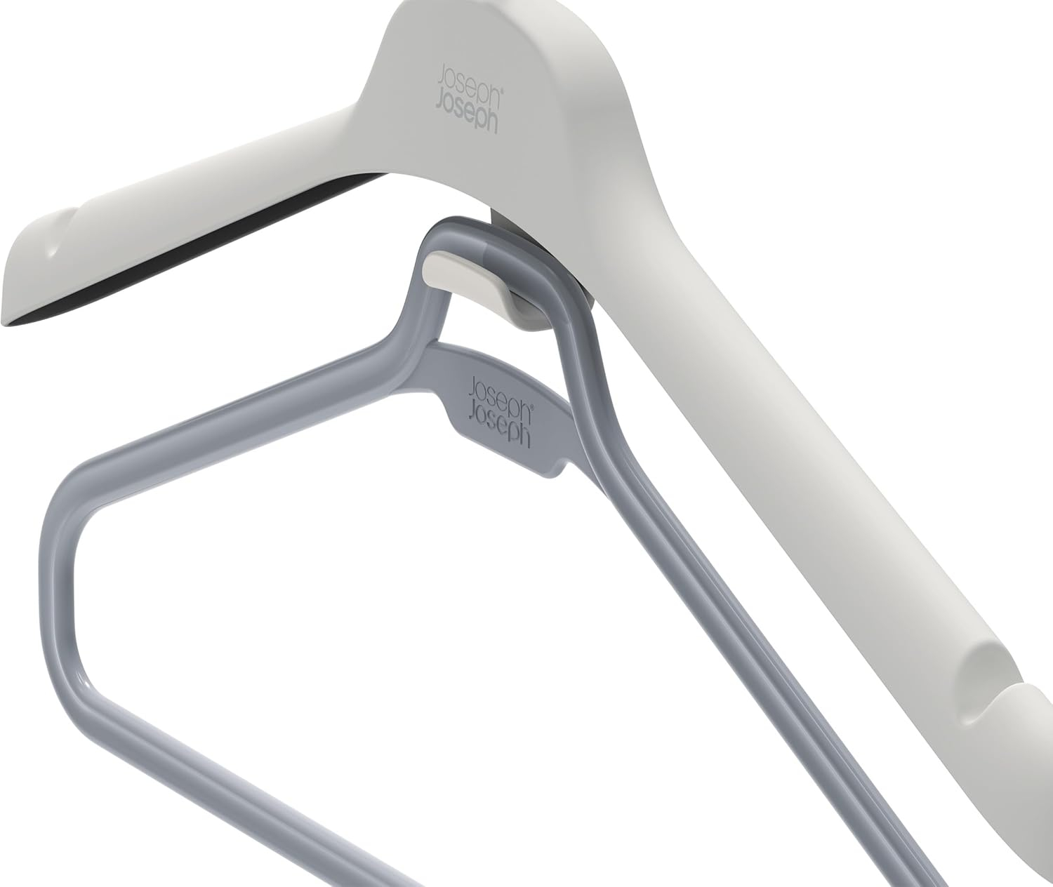 Joseph Joseph Orderly Set of 2 Long Garment Hangers, 2-Part Clothes Hanger for Dresses and Jumpsuits with Integrated Strap Hooks