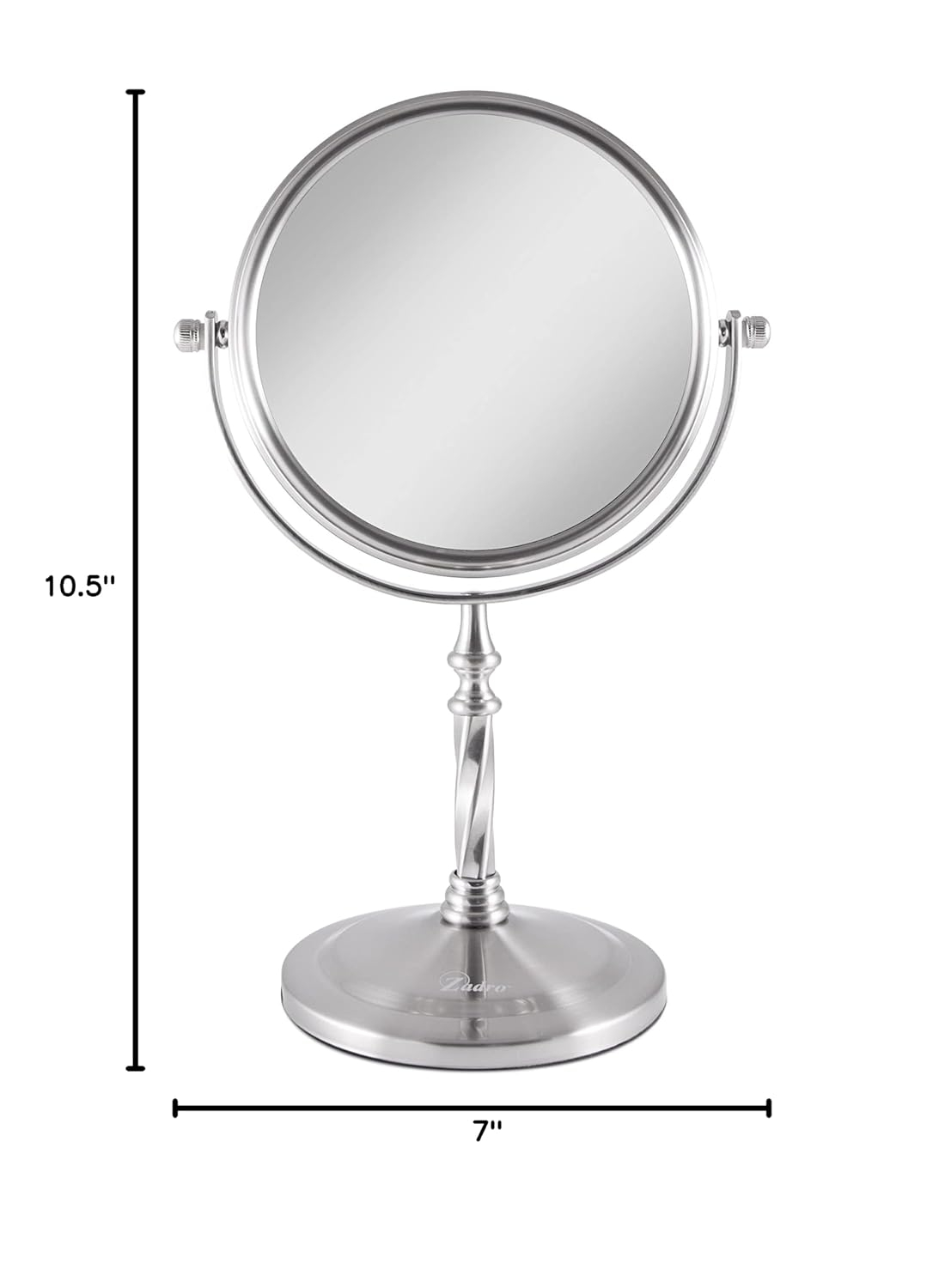 Satin Nickel Round Metal Vanity Makeup Mirror with Swivel Head