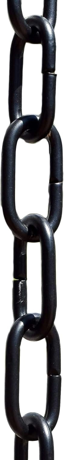 Monarch Rain Chains Aluminum Traditional Link Rain Chain, 8.5 ft Black Powder Coated Aluminum Decorative Rain Catcher Chain for Gutters, Black Aluminum Rain Gutter Replacement Downspout