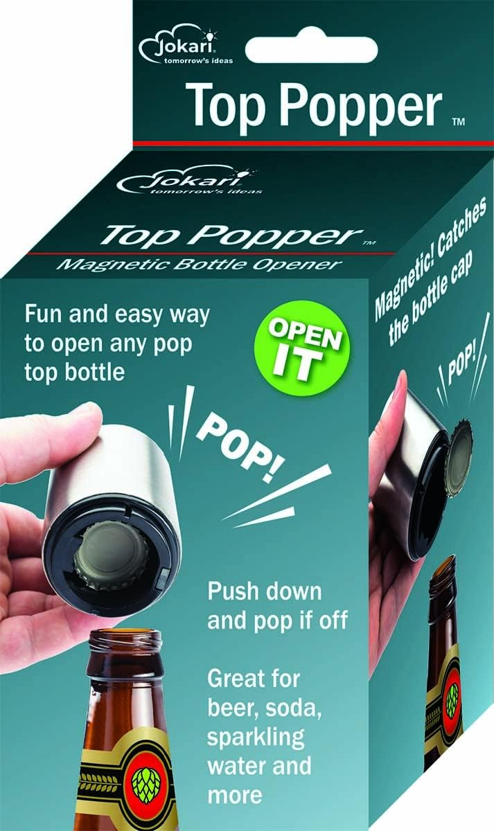 Jokari Magnetic Automatic One Handed Bottle Top Pop Opener for Beer or Soda
