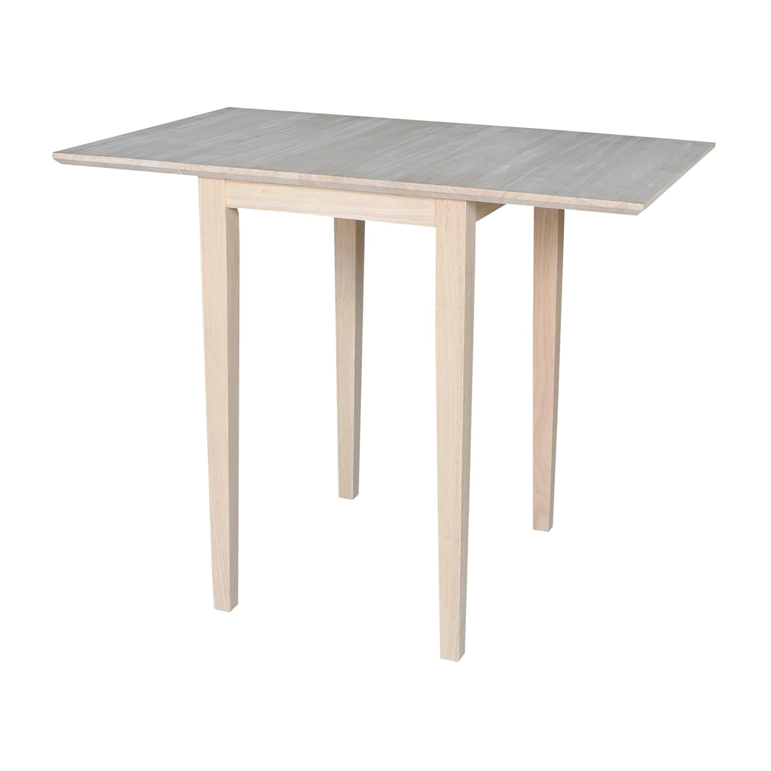 International Concepts Solid Wood Drop Leaf Casual Kitchen and Dining Table - Unfinished