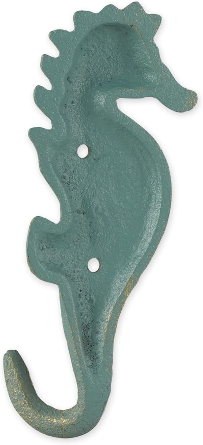 Accent Plus Home Decorative Cast Iron Seahorse Wall Hooks - Set of 2