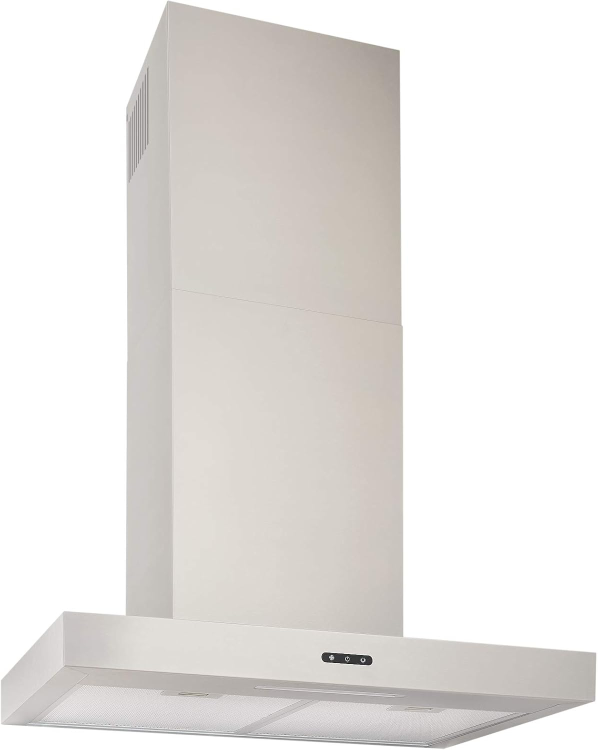 Broan-NuTone 24-inch Wall-Mount Chimney-Style Convertible Range Hood with 3-Speed Exhaust Fan and Light, 460 Max Blower CFM, Stainless Steel