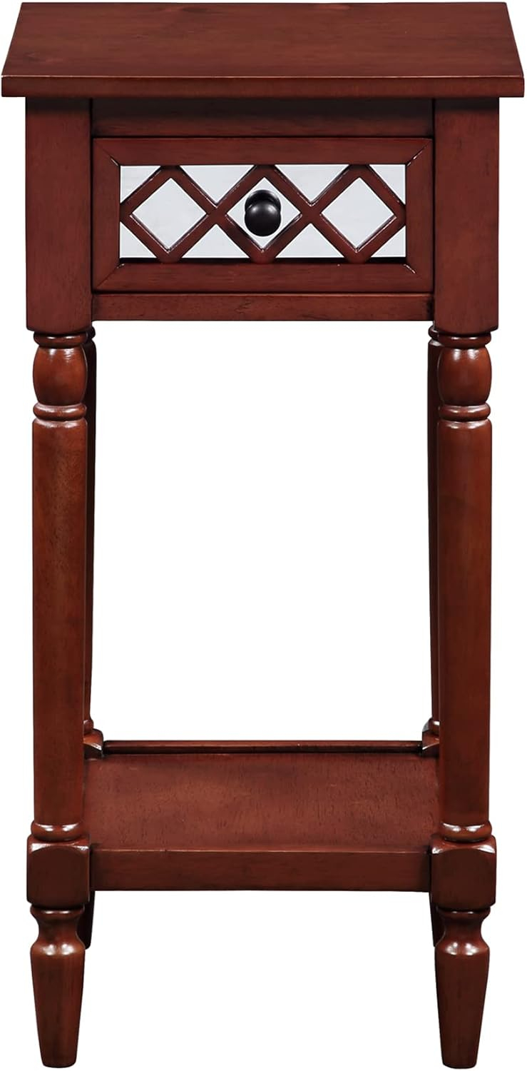 Convenience Concepts French Country Khloe Deluxe 1 Drawer Accent Table with Shelf, Blue