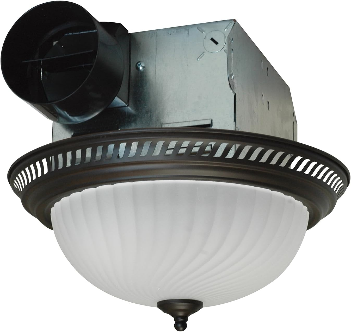 Air King DRLC701 Round Bath Fan with Light Bronze