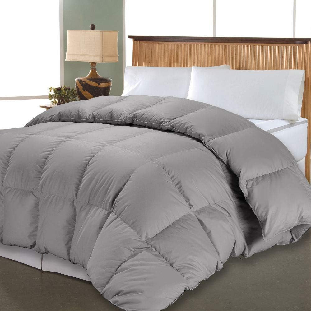 Blue Ridge Home Fashions 1000 TC Pima Cotton Cover Down Alternative Comforter - Full/Queen 90X98", Grey