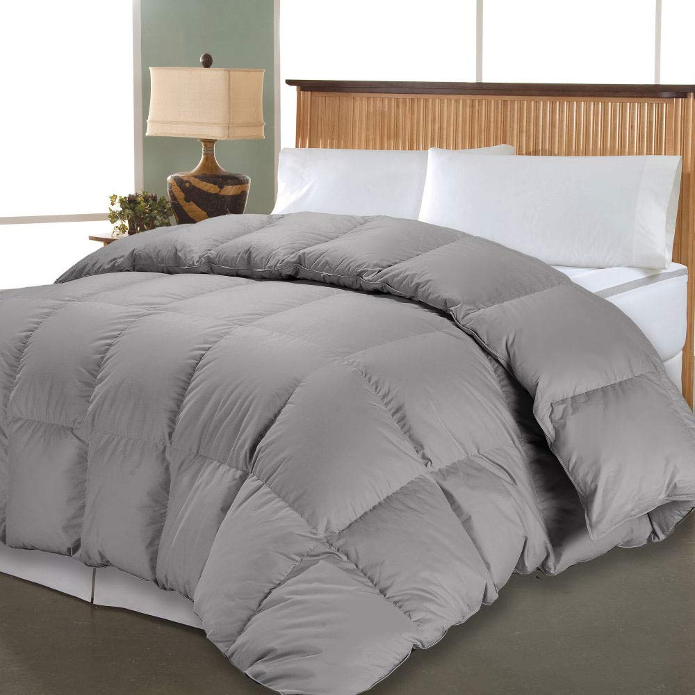 Blue Ridge Home Fashions 1000 TC Pima Cotton Cover Down Alternative Comforter - Full/Queen 90X98", Grey