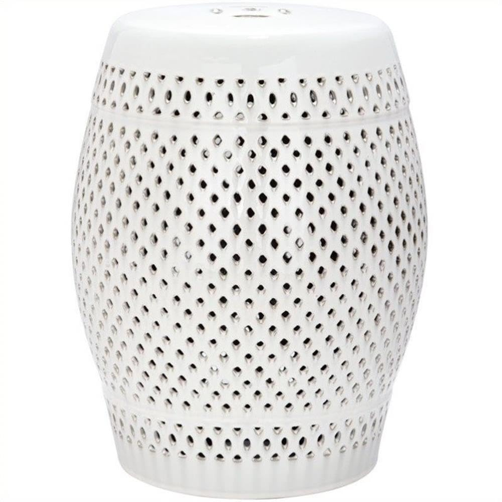 Safavieh Diamond Ceramic Garden Stool in Cream