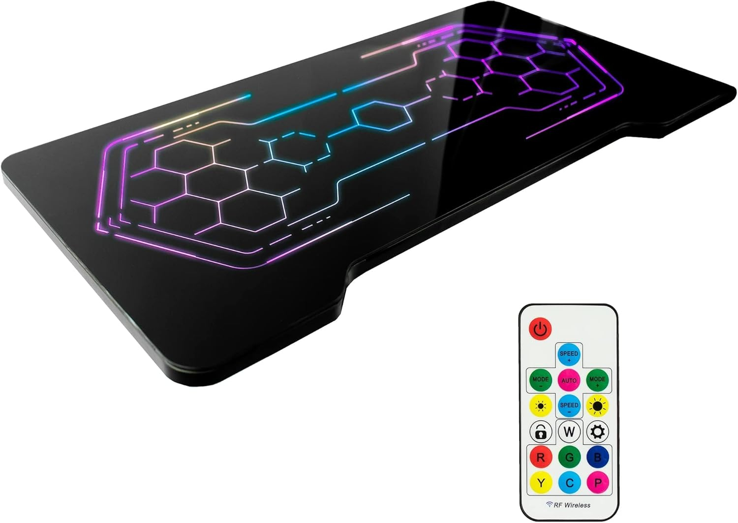 VIVO Black 48" x 24" Solid Table Top with RGB Lighting for Gaming Desks