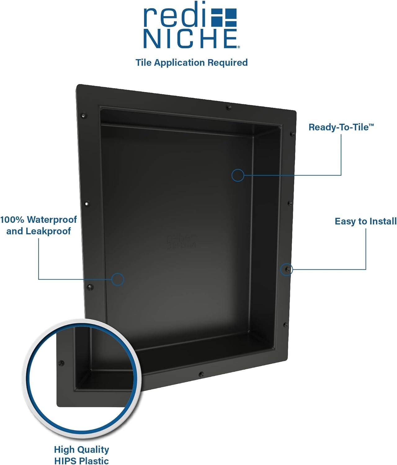Tile Redi Rn1620s-Bi Redi Niche 16" Pvc Shelf - Tileable