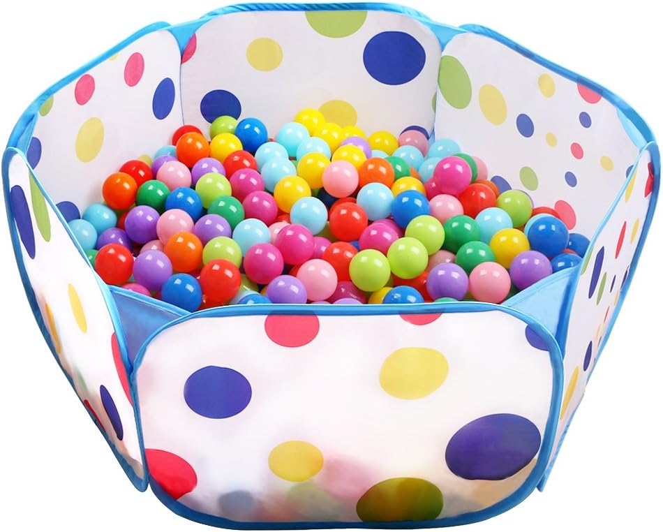 EocuSun Kids Ball Pit Large Pop Up Toddler Ball Pits Tent for Toddlers Girls Boys for Indoor Outdoor Baby Playpen w/Zipper Storage Bag, Balls Not Included (Blue)
