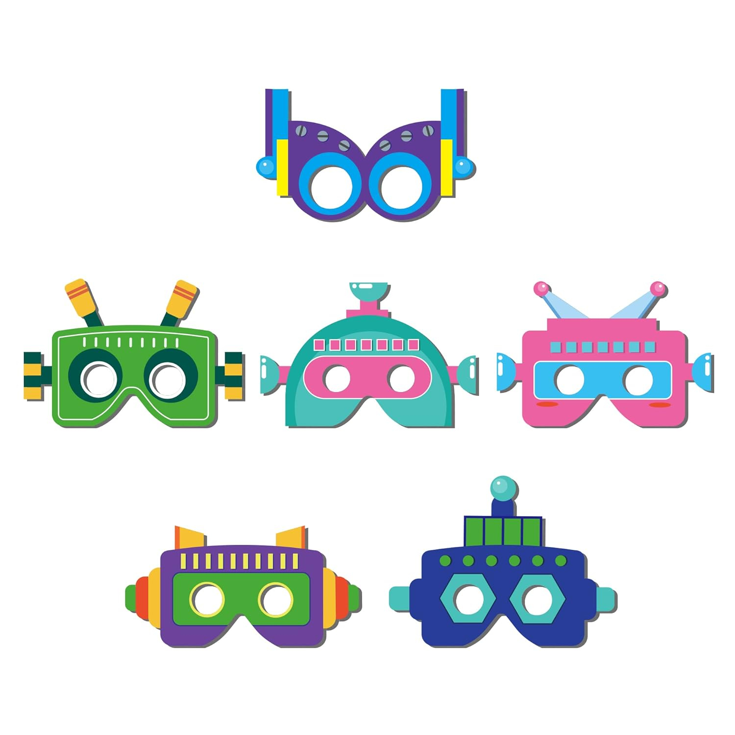 12 PCS Robot Paper Masks Birthday Party Cosplay Masks for Birthday Partys Bots Party Supplies Gift Robots Favor Cosplay Dress up Costumes for Kids Boy Girl Favors