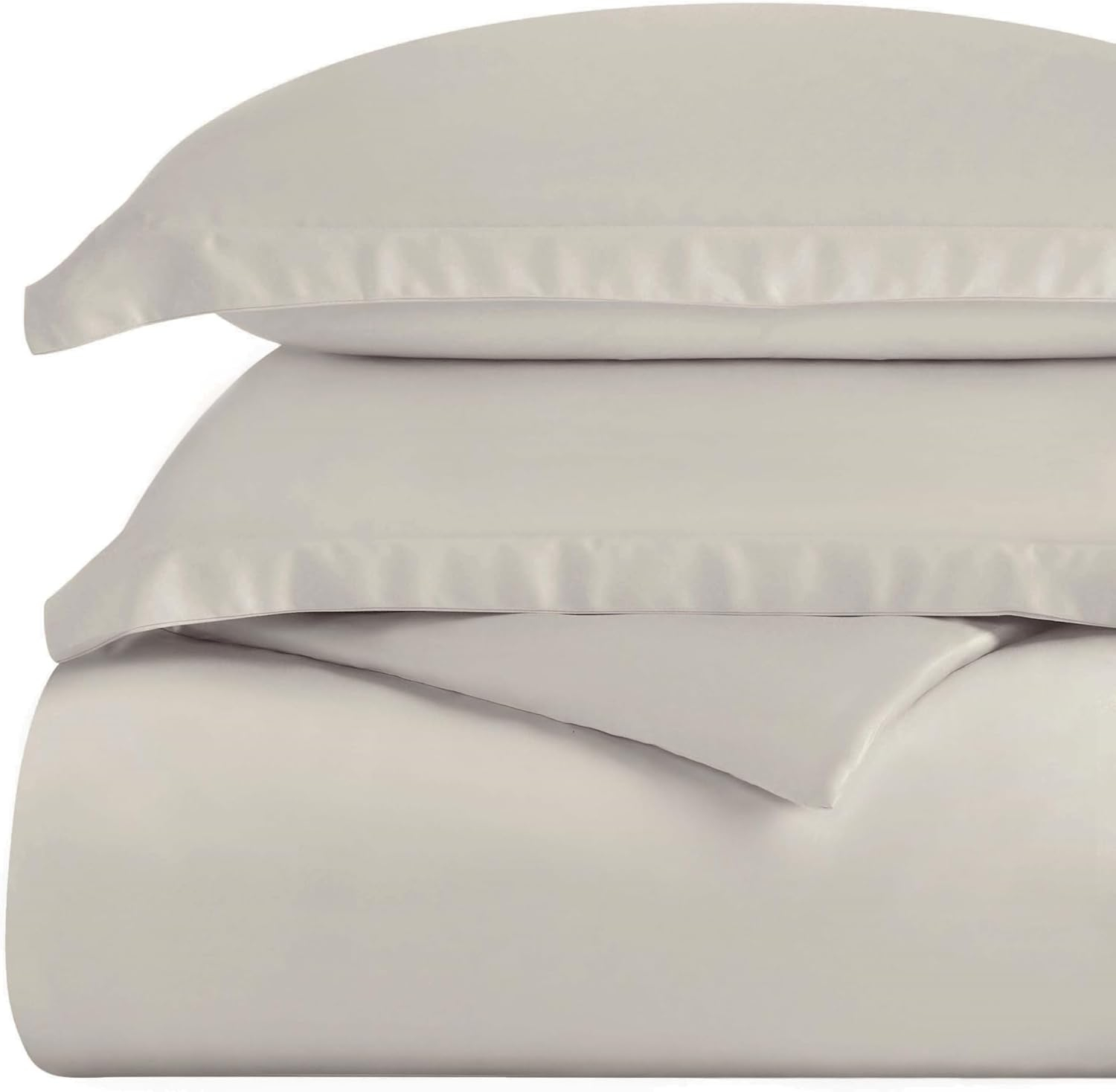 Superior Egyptian Cotton 300 Thread Count Duvet Cover Set, Twin, Light Grey