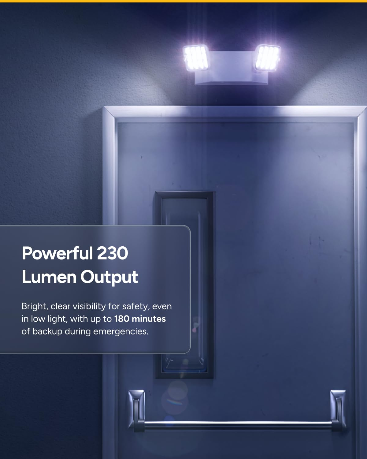 Sunco LED Emergency Lights, Commercial Lighting for Business, Power Outages, Offices, with Backup Battery (90 Minutes), Wall Mount, Hard Wired, 120-277V, Fire Resistant (94V-0) UL 2 Pack.