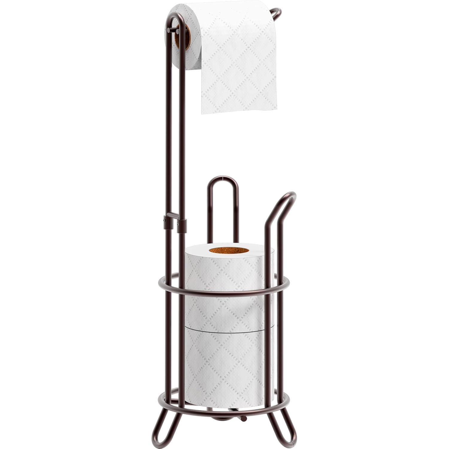 Simple Houseware Bathroom Toilet Tissue Roll Holder Stand with Cell Phone Holder, Bronze C33