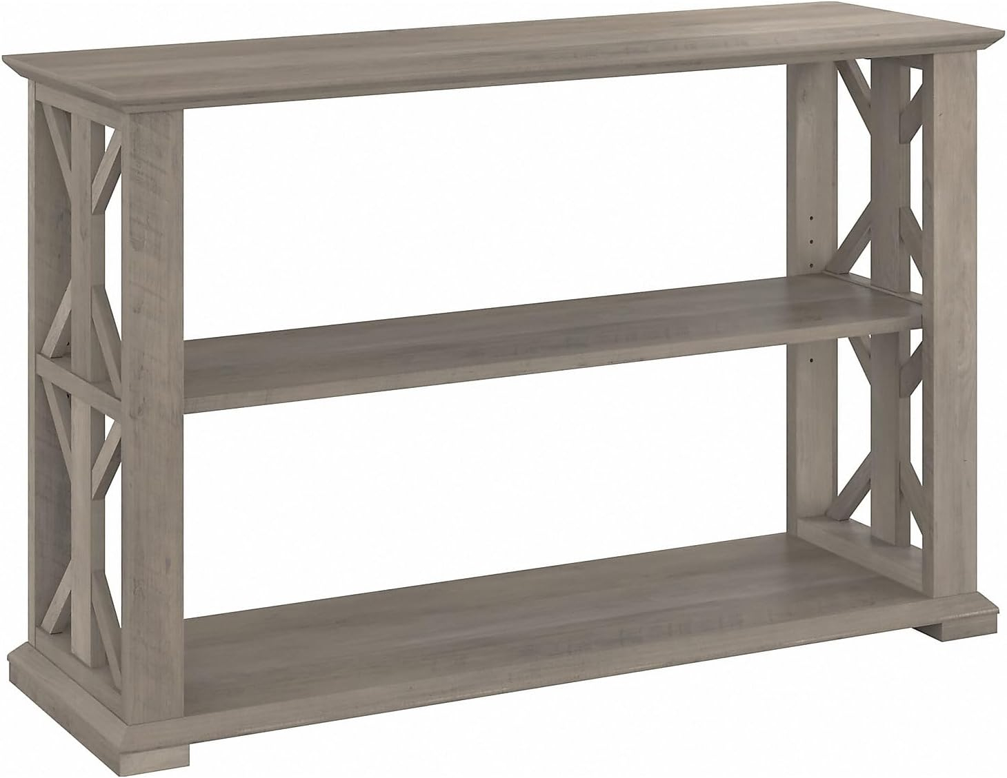 Homestead Console Table with Shelves in Driftwood Gray - Engineered Wood