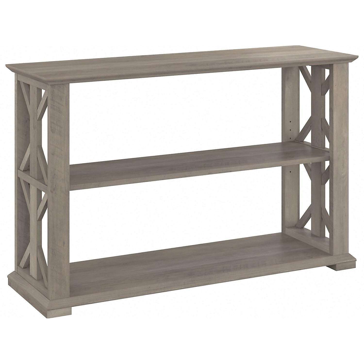 Homestead Console Table with Shelves in Driftwood Gray - Engineered Wood