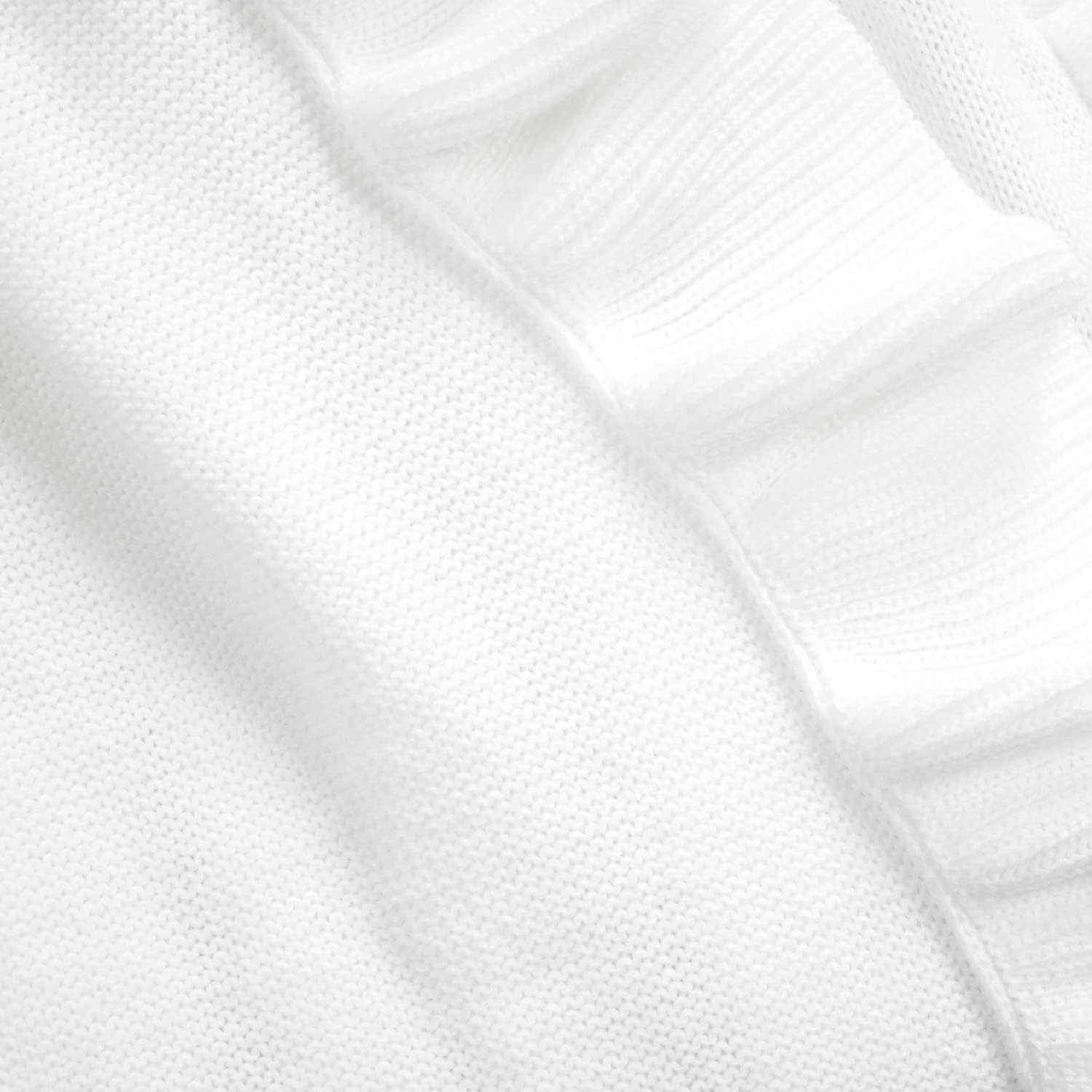 Lush Decor Reyna Soft Knitted Ruffle Throw White Single 50X60