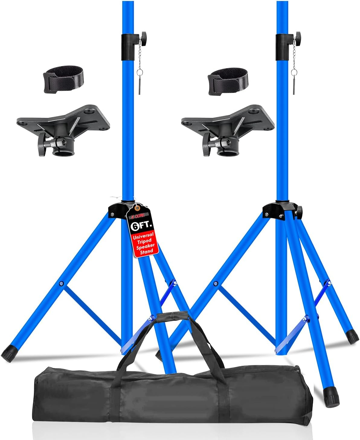 5 Core Speaker Stand Tripod Floor Heavy Duty Adjustable Up to 72 Inch DJ Studio Monitor Stands Pole Mount - SS HD SKY BLU BAG2PCS
