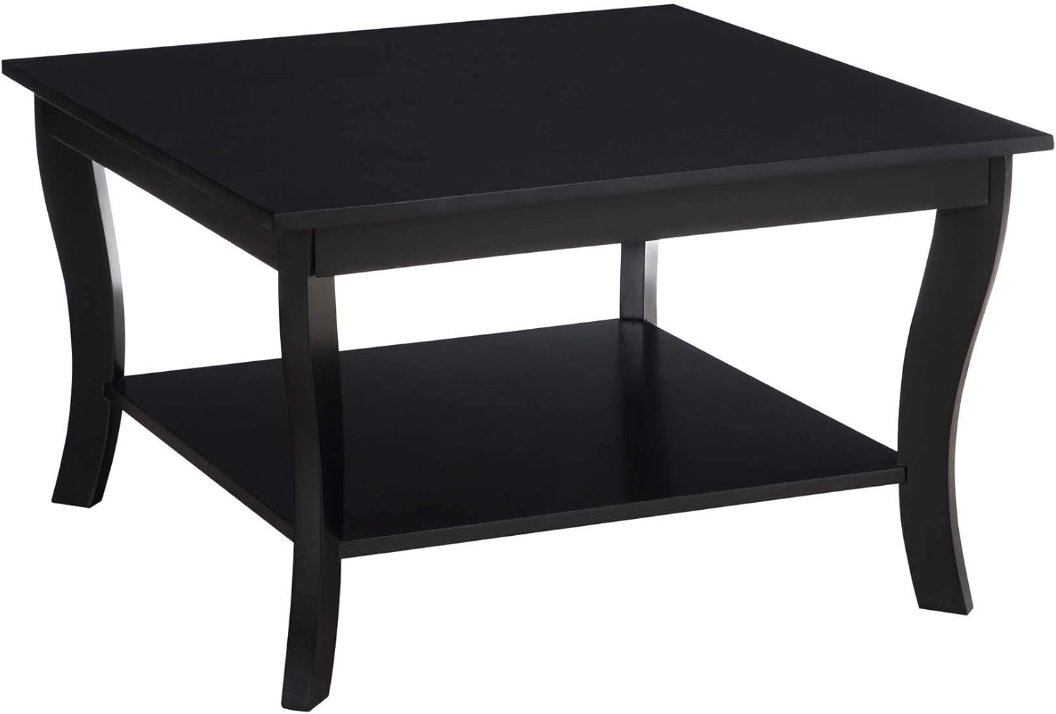 Convenience Concepts American Heritage Square Coffee Table in Black Wood Finish