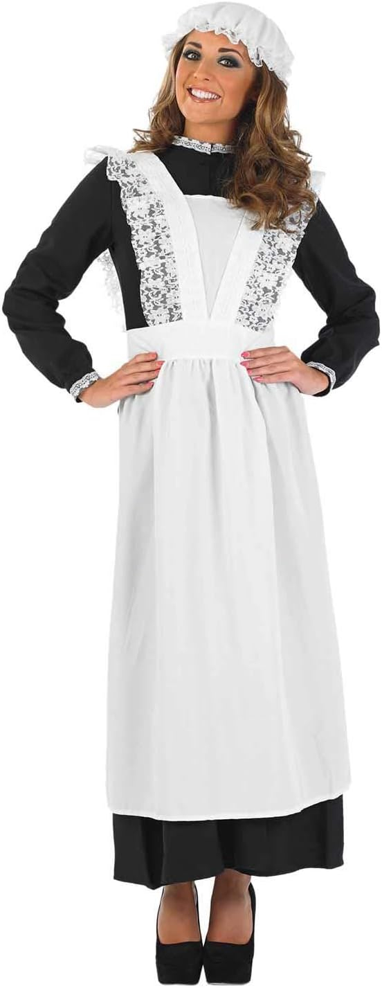 Fun Shack Womens Victorian Maid Costume Ladies Florence Nightingale Fancy Dress Halloween Black XL