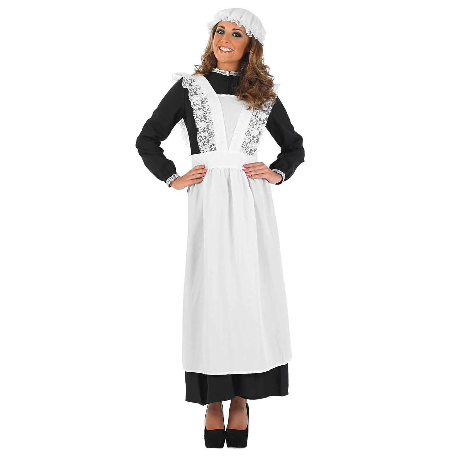 Fun Shack Womens Victorian Maid Costume Ladies Florence Nightingale Fancy Dress Halloween Black XL