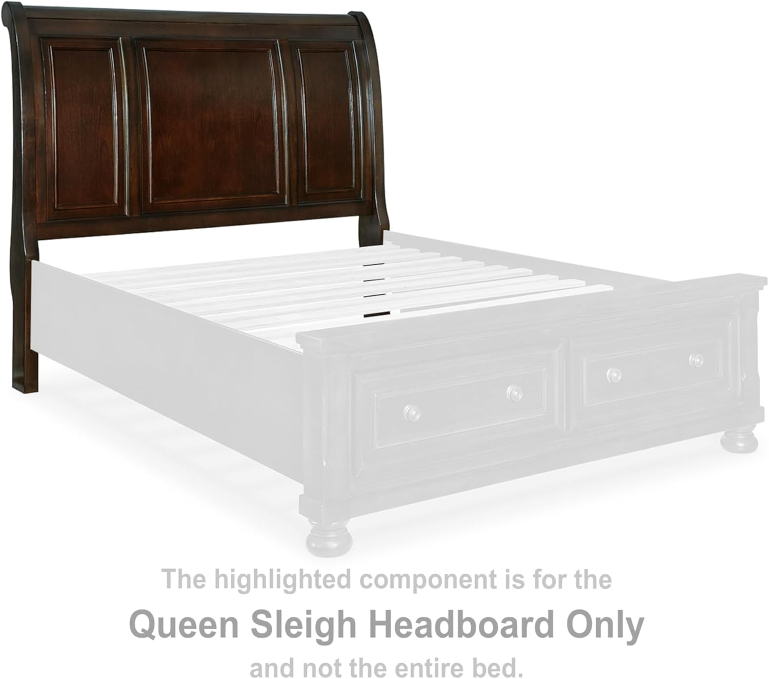 Signature Design by Ashley Casual Porter Queen Sleigh Headboard  Rustic Brown