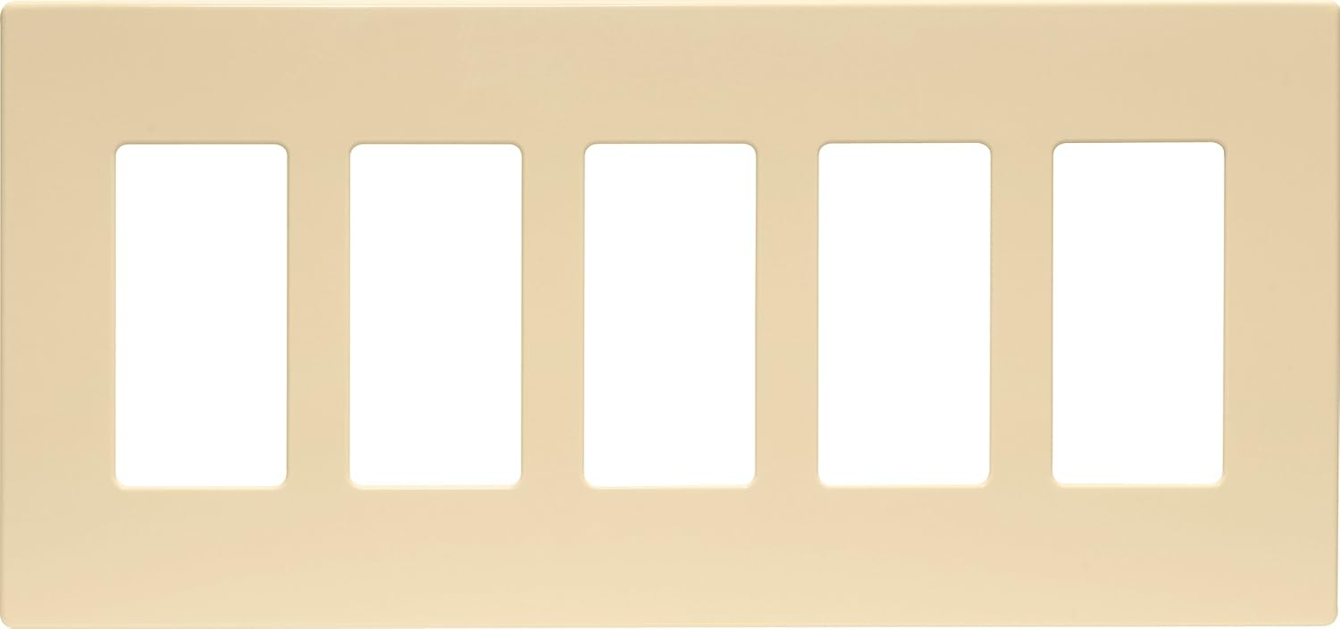 Ivory 5-Gang Screwless Decorator Wallplate