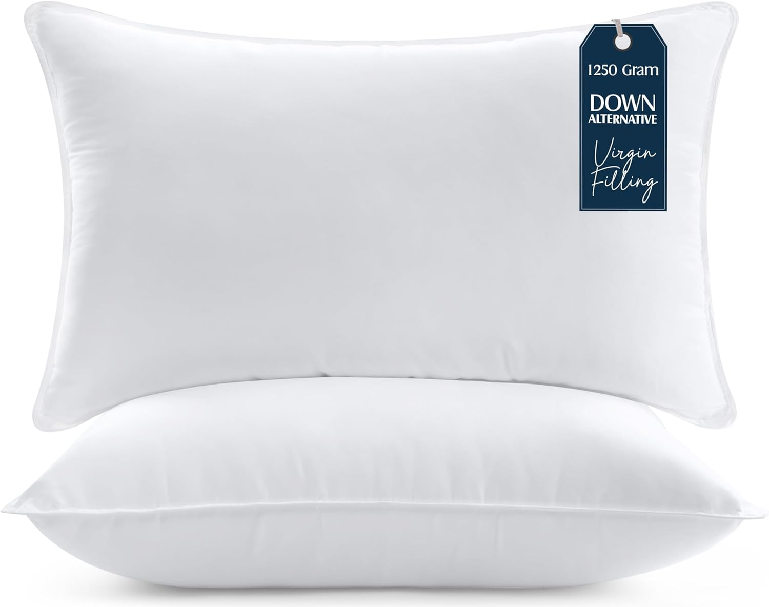 White King Size Polyester Bed Pillows Set of 2