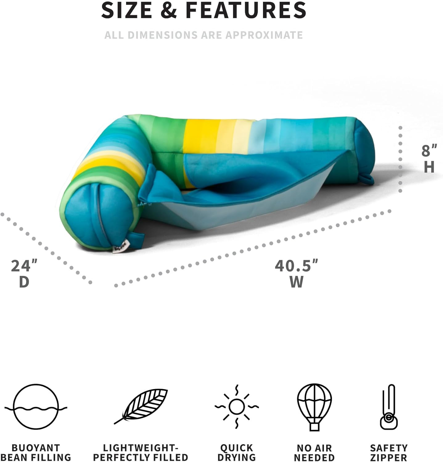 Big Joe Noodle Sling Double Sided Mesh 3 feet Venice Beach Stripe