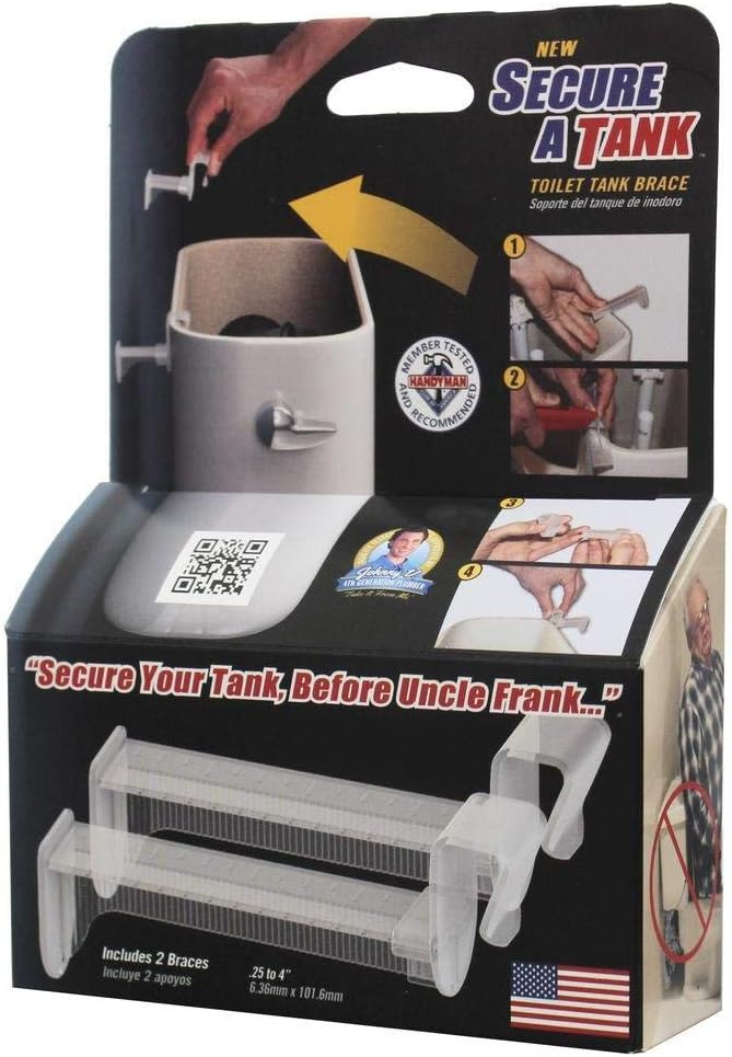 Secure A Tank SAT-068 Toilet Tank Brace White White Pair