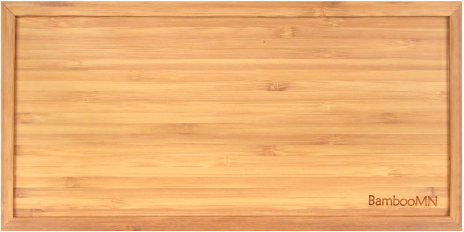 BambooMN Organic Bamboo Serving Tray, Tea/Coffee Serving, Appetizers, Snacks, Charcuterie Tray, 11"x5.5"x0.6"