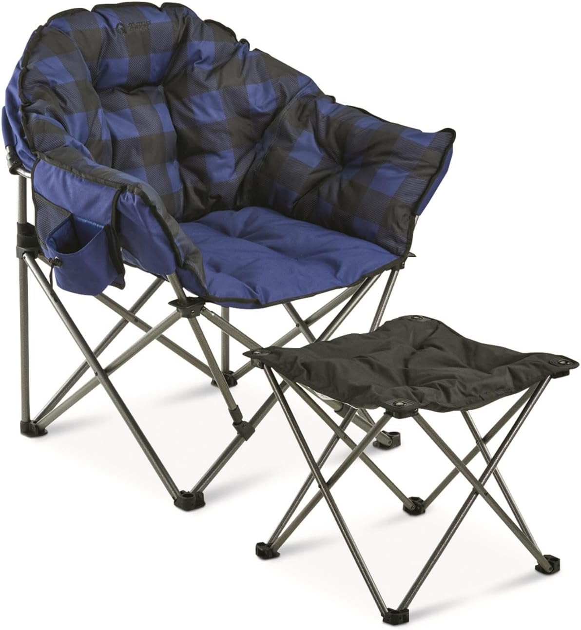 Guide Gear Oversized Club Camp Chair, 500-lb. Capacity Blue Plaid