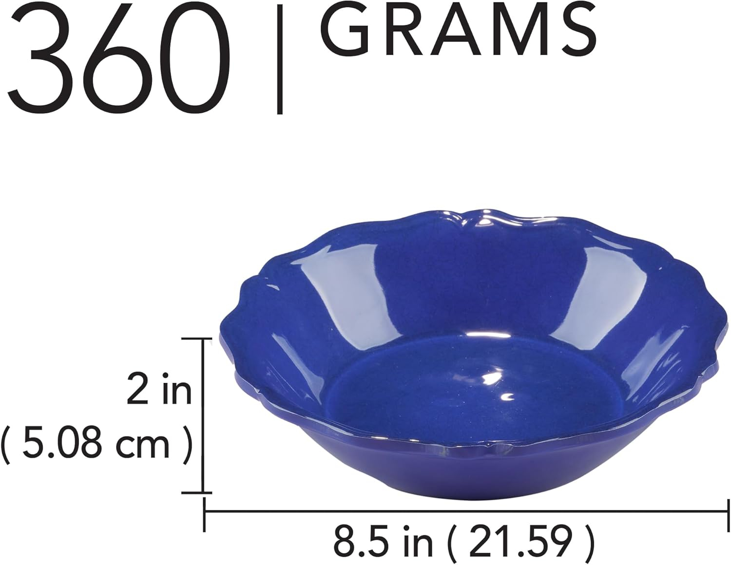 Indigo Blue Melamine 8.5" All-Purpose Serving Bowls Set